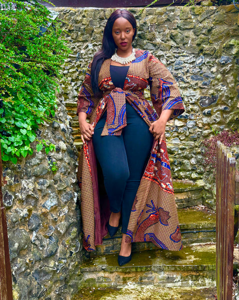 Hamata duster in brown.