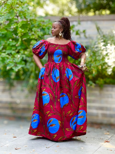 Tamara statement full dress with puff sleeves.
