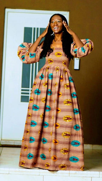 INAYA maxi dress with puff sleeves