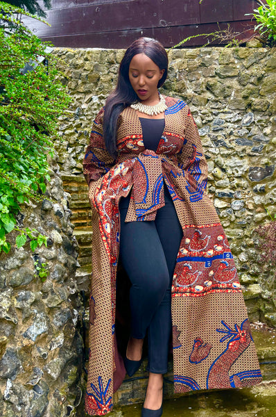 Hamata duster in brown.