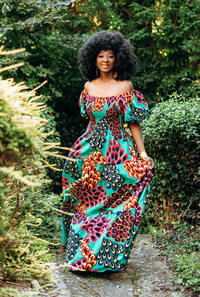 JAFFE maxi dress in light green.