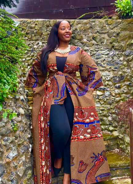 Hamata duster in brown.