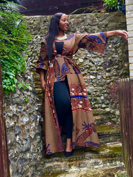 Hamata duster in brown.