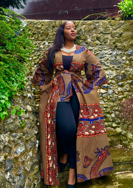 Hamata duster in brown.
