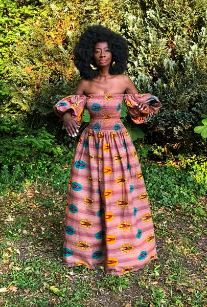 INAYA maxi dress with puff sleeves