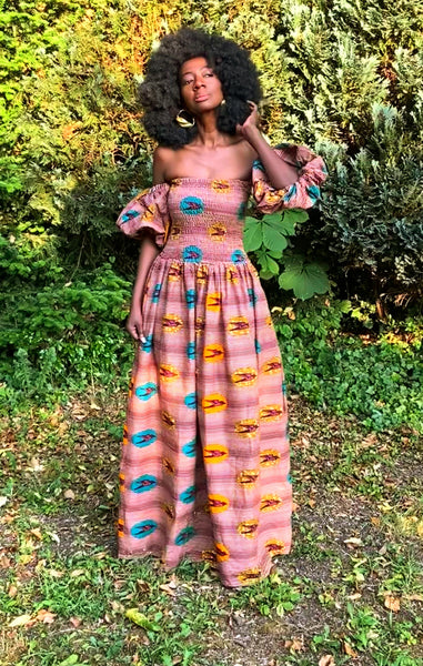 INAYA maxi dress with puff sleeves