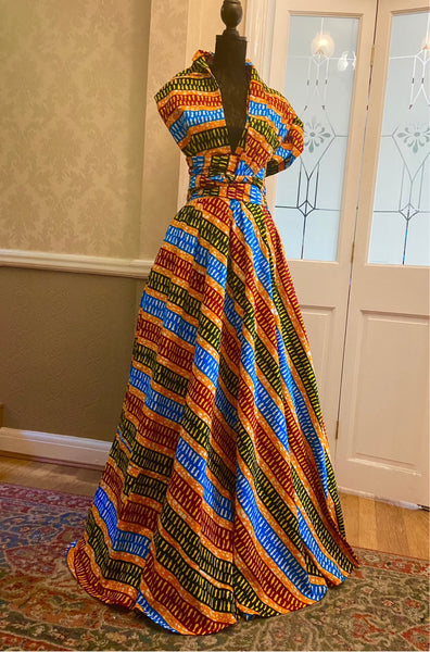 Infinity free size maxi dress in African print.