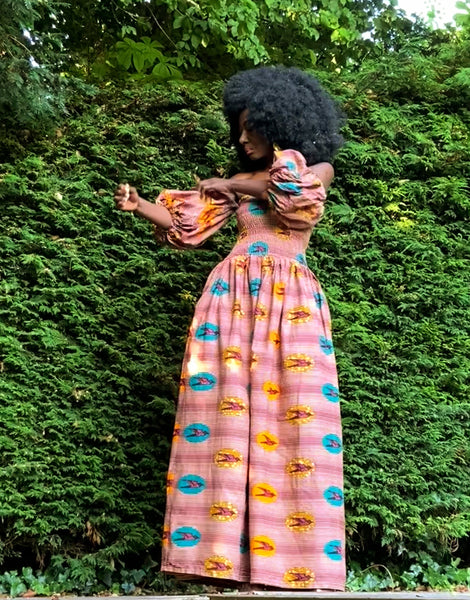 INAYA maxi dress with puff sleeves