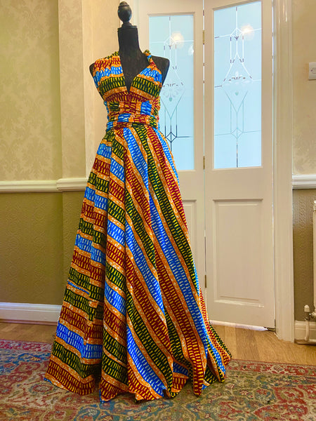 Infinity free size maxi dress in African print.