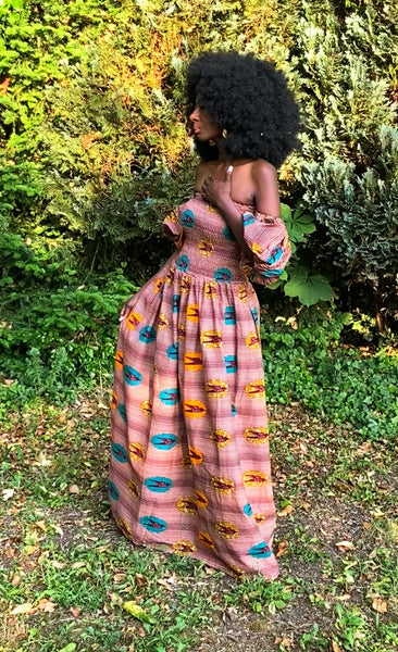 INAYA maxi dress with puff sleeves