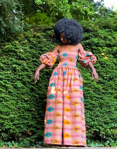 INAYA maxi dress with puff sleeves