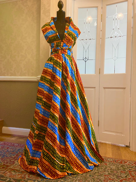 Infinity free size maxi dress in African print.