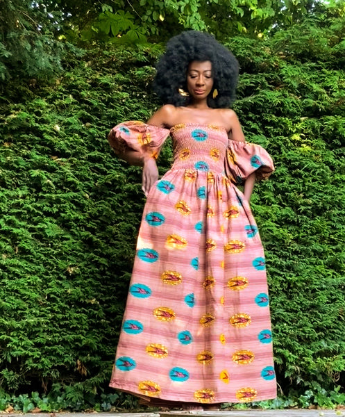 INAYA maxi dress with puff sleeves