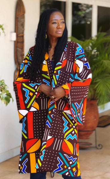 Lariba Kimono - multi-coloured with brown