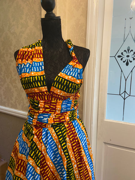 Infinity free size maxi dress in African print.