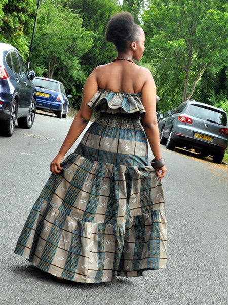 ADARA dress in a modern kente print
