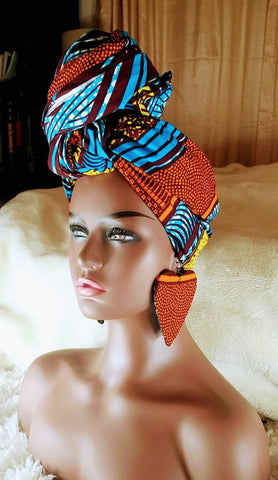 African print ankara large head wrap