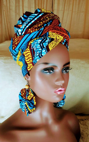 African print scrunchy earrings