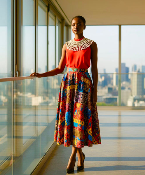 Statement Cowrie bib necklace.