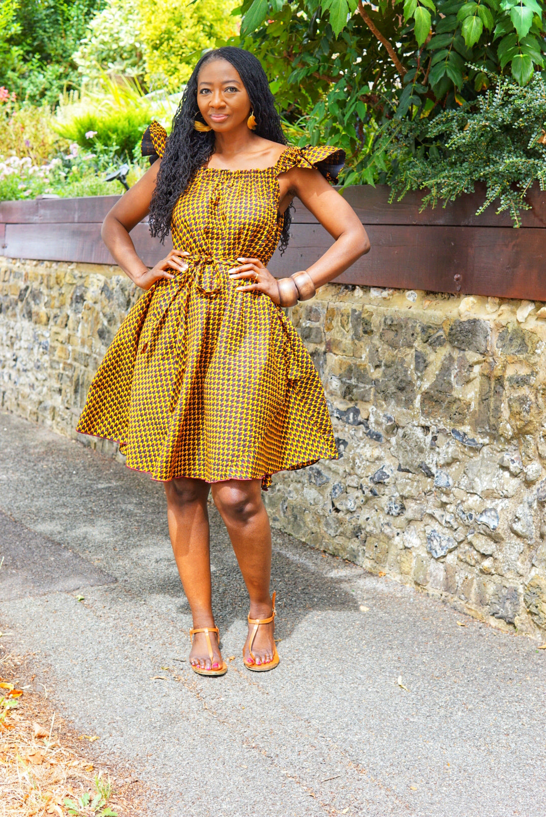 Puni African print shirt dress with a dipped hem. – House of Afrika