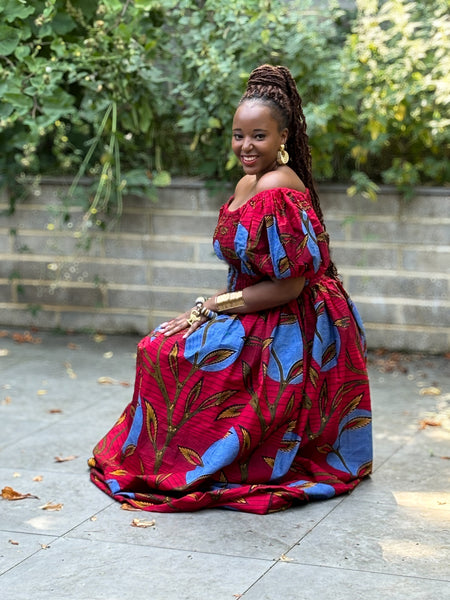 Tamara statement dress with puff sleeves and a full skirt.