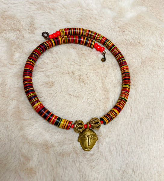 Yuya bronze mask choker in multicolour.