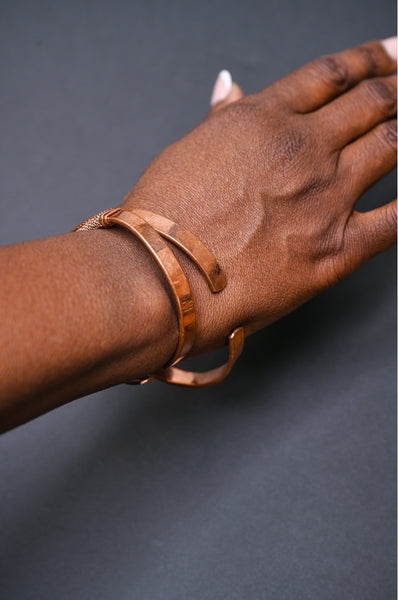 Adjustable copper cuff bracelet