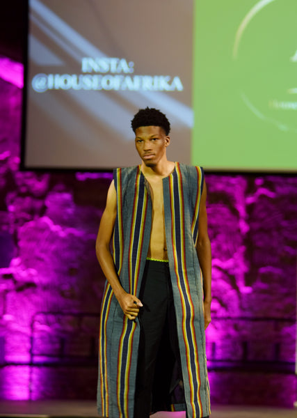 Ladi Hand woven long waist coat.