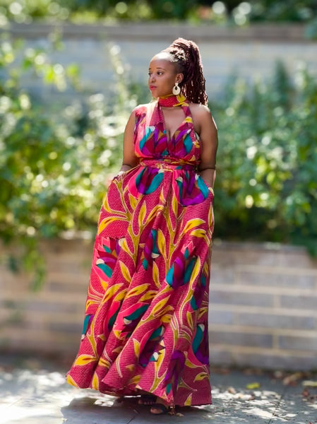 Infinity freesize maxi dress in a bold multicoloured floral Print.