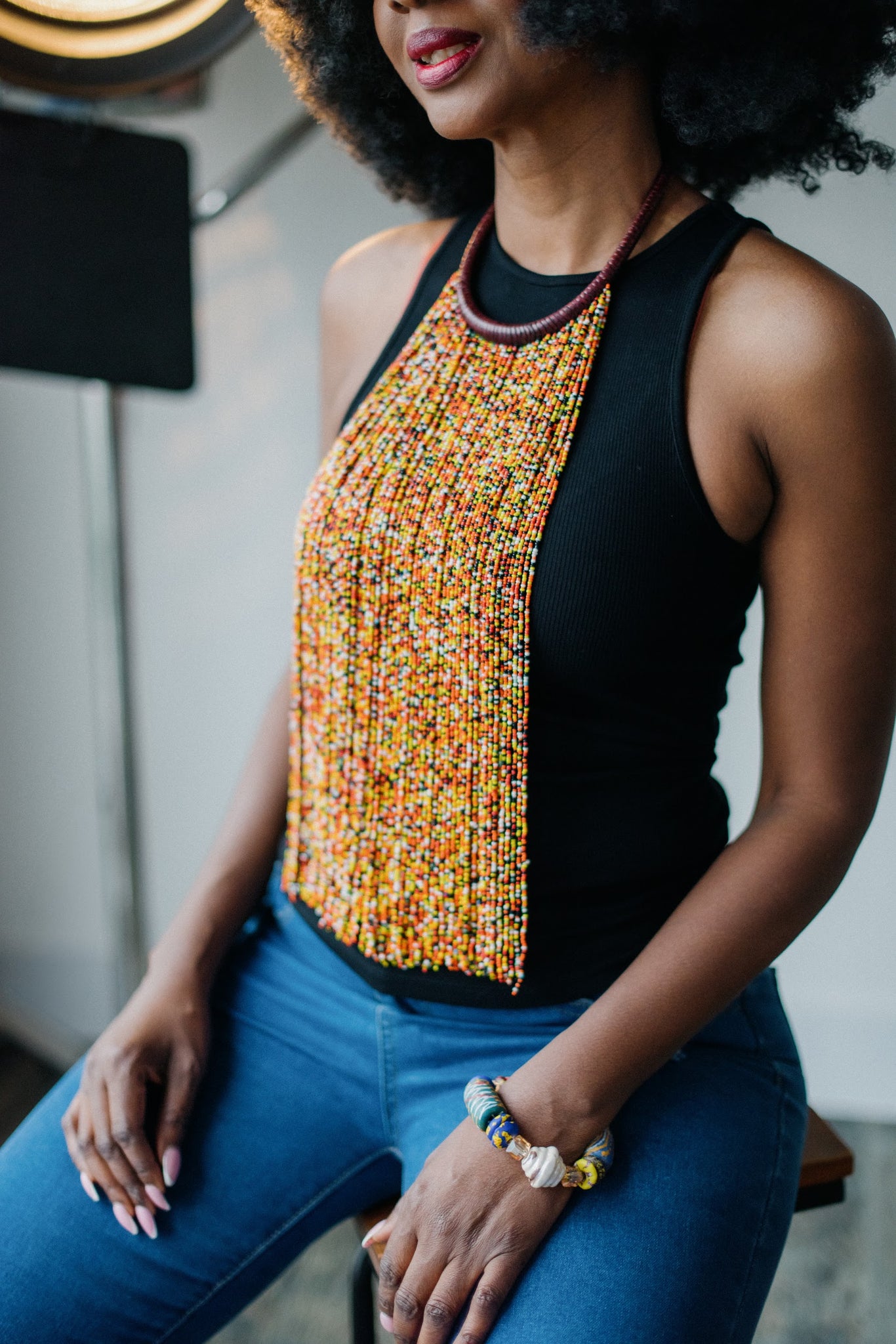 SADE beaded multi-strand necklace