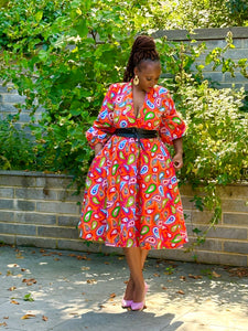 ZAMA coat dress in orange