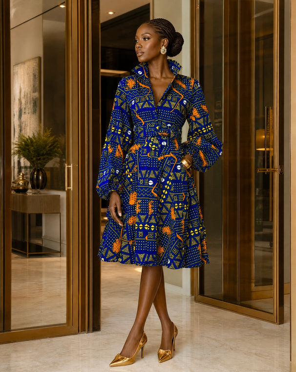 Zenda statement sleeve shirt dress