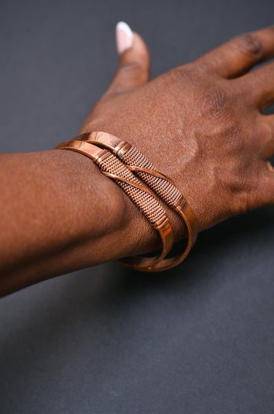 Adjustable copper cuff bracelet