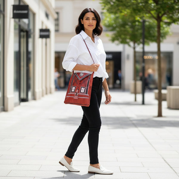 Bohemian handmade leather bag.