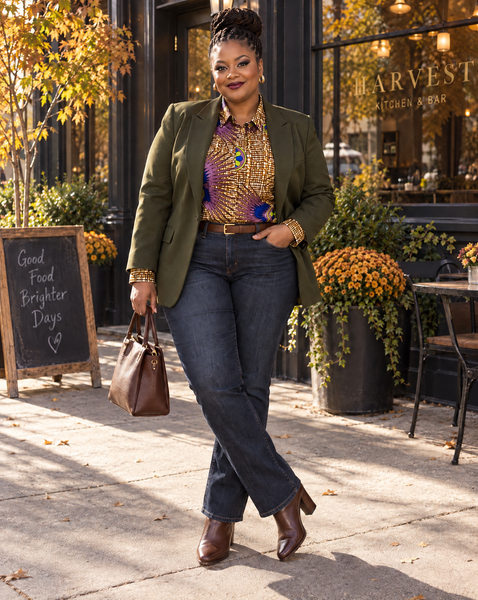 African print tailored retro classic shirt