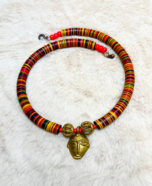 Yuya bronze mask choker in multicolour.