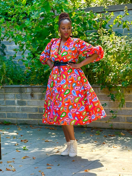 ZAMA coat dress in orange