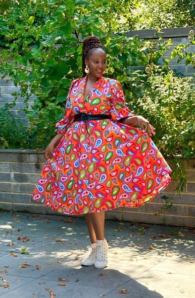 ZAMA coat dress in orange