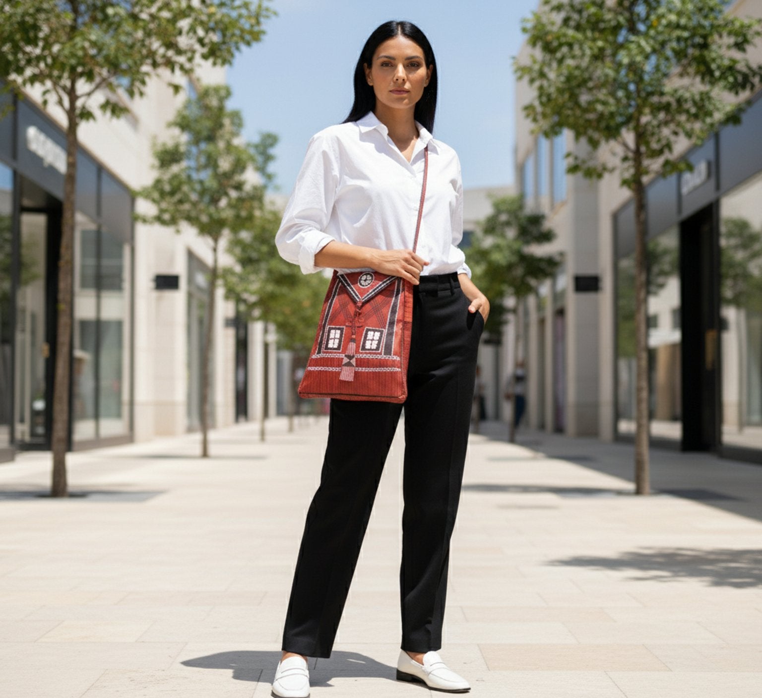 Bohemian handmade leather bag.