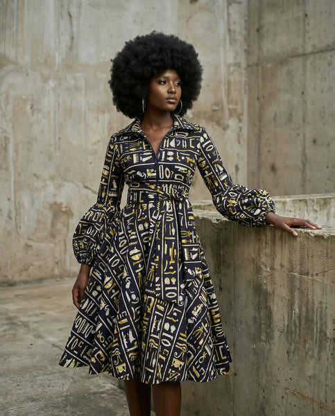 Zanda statement African print dress