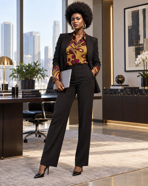 African print tailored retro classic shirt,