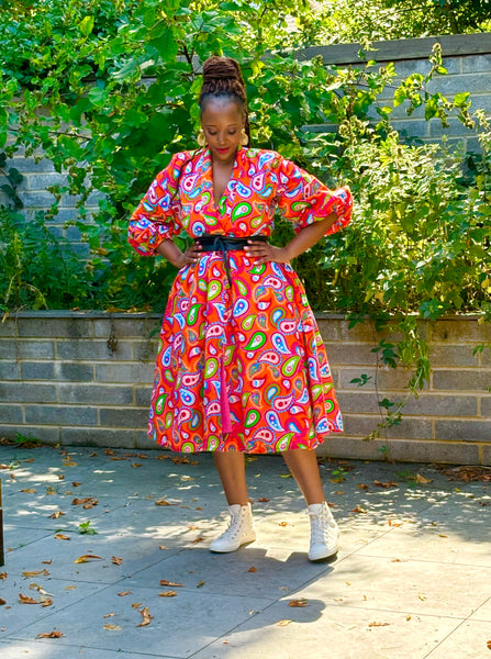 ZAMA coat dress in orange