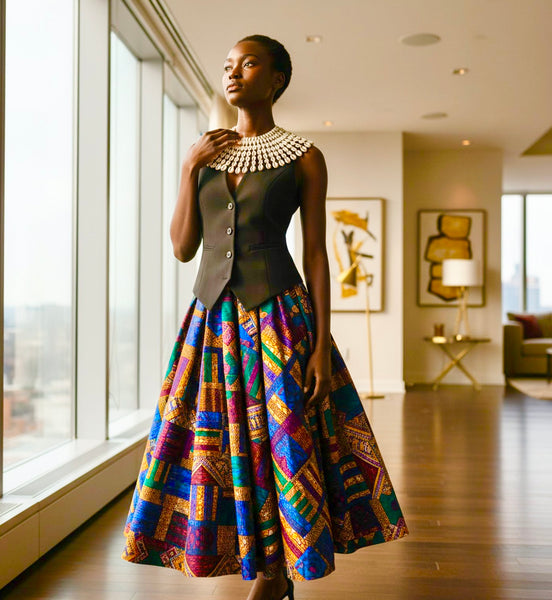 Statement Cowrie bib necklace.