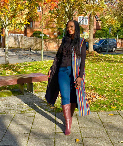 Ladi Hand woven long waist coat.