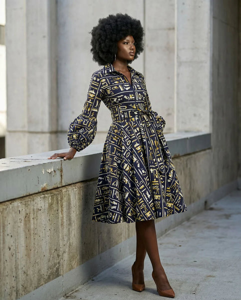 Zanda statement African print dress