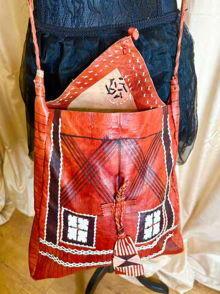 Bohemian handmade leather bag.