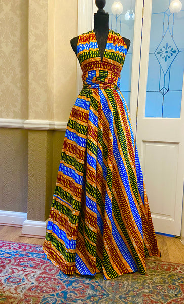 Infinity free size maxi dress in African print.