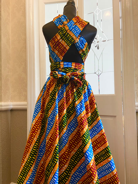 Infinity free size maxi dress in African print.