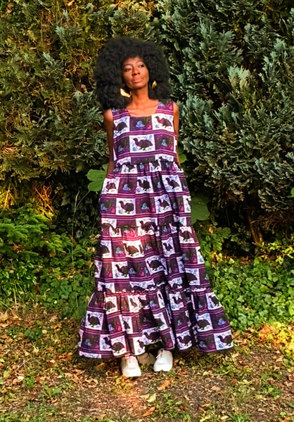 NAOMI tiered dress in purple