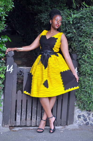 MUNA dress in African print.